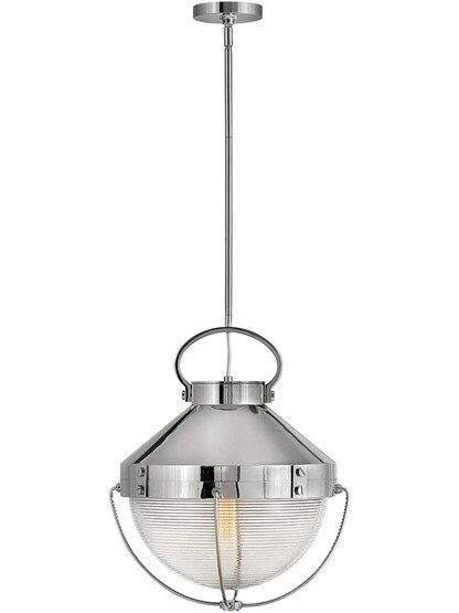 Crew 16-Inch Pendant in Polished Nickel.